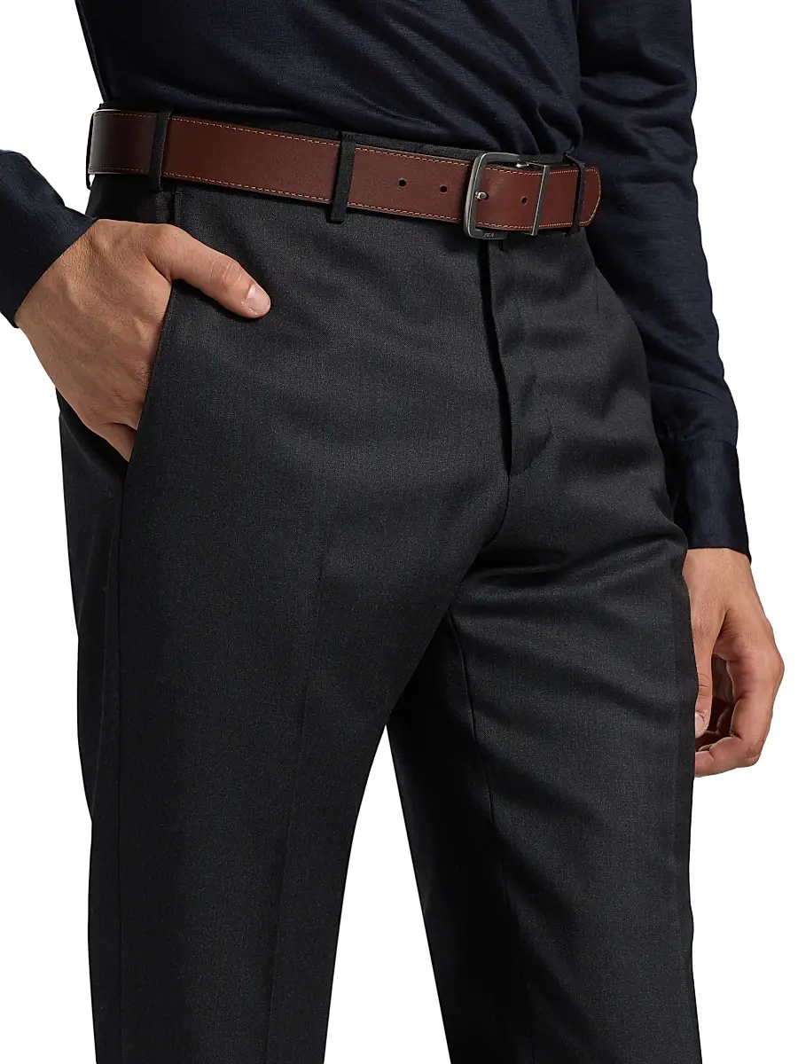 Saks Fifth Avenue Men's COLLECTION Basic Wool Dress Trousers | Thumbnail 6 Saks Fifth Avenue Men's COLLECTION Basic Wool Dress Trousers | Thumbnail 6