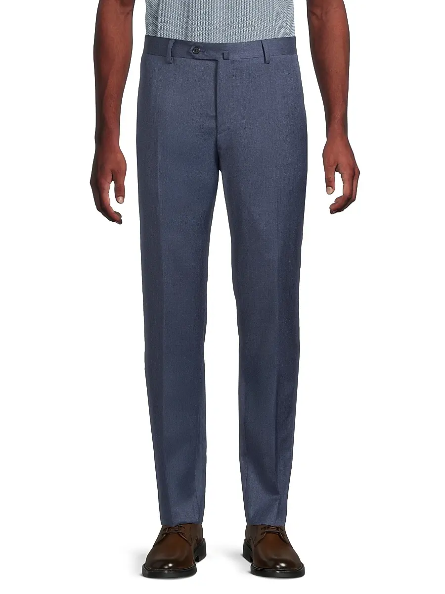 Saks Fifth Avenue Men's COLLECTION Basic Wool Dress Trousers | Thumbnail 3 Saks Fifth Avenue Men's COLLECTION Basic Wool Dress Trousers | Thumbnail 3