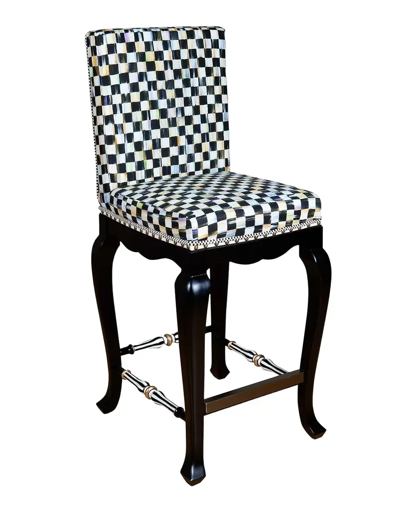 MacKenzie-Childs Courtly Check Counter Stool