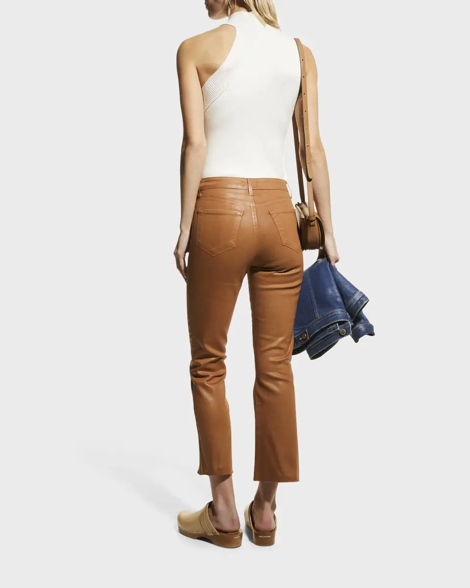 L'Agence Kendra High-Rise Coated Crop Flare Jeans | Thumbnail 2