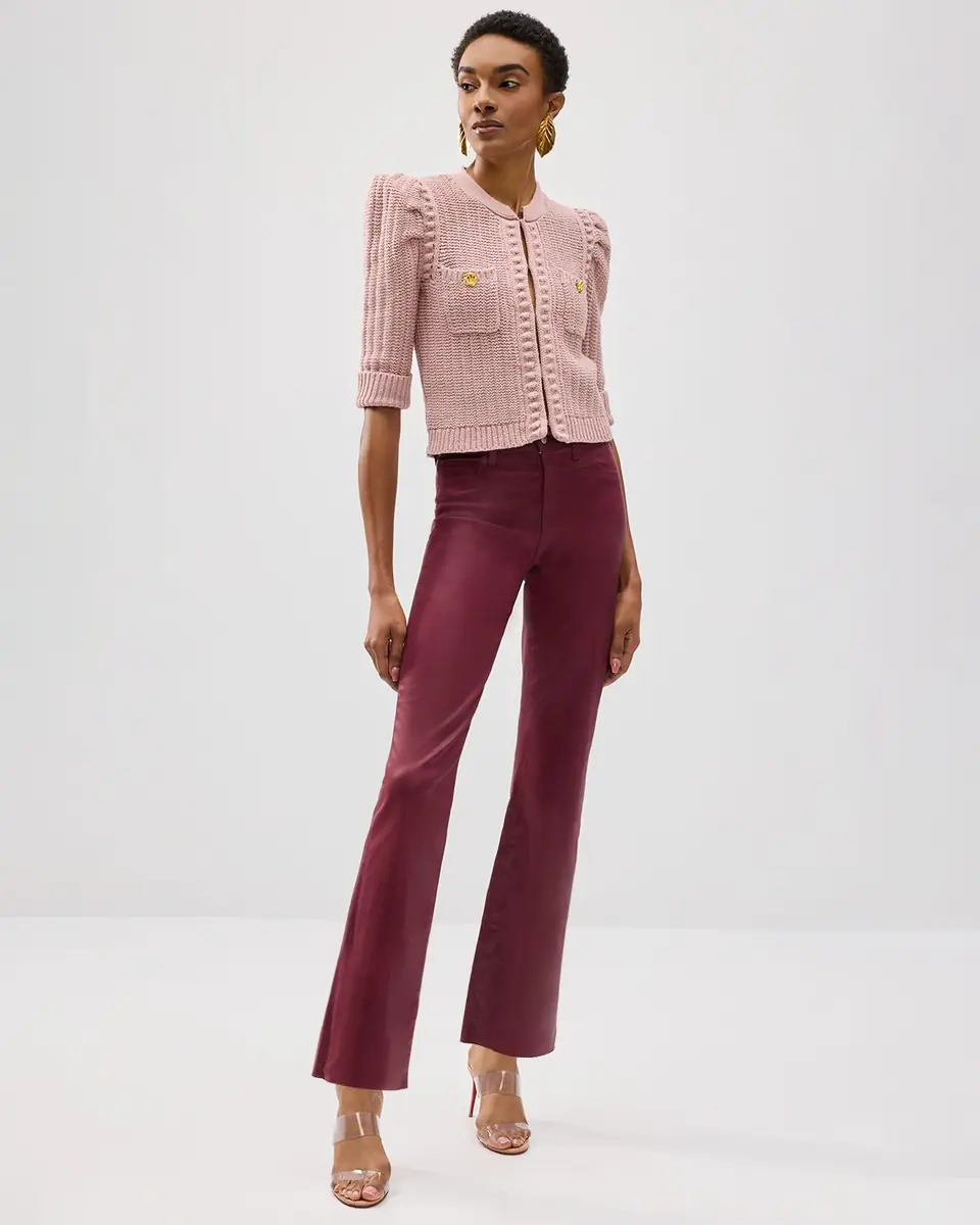 L'Agence Kendra High-Rise Coated Crop Flare Jeans | Thumbnail 4