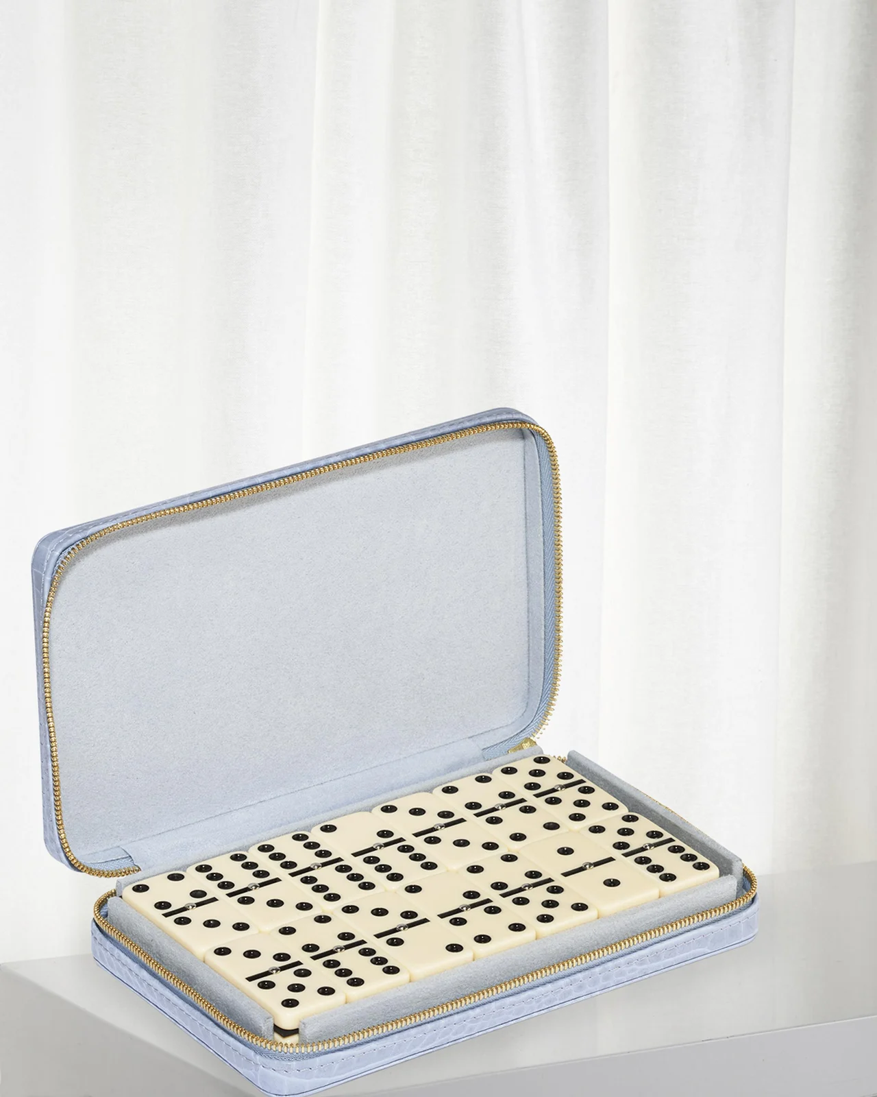 AERIN Enzo Travel Domino Set, Hydrangea Blue