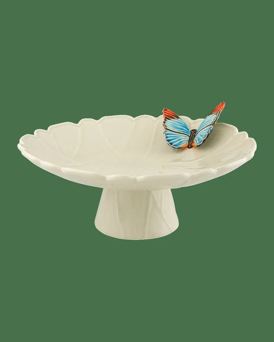 Bordallo Pinheiro "Cloudy Butterflies" Cake Plate by Claudia Schiffer, 15" | Thumbnail 2 Bordallo Pinheiro "Cloudy Butterflies" Cake Plate by Claudia Schiffer, 15" | Thumbnail 2