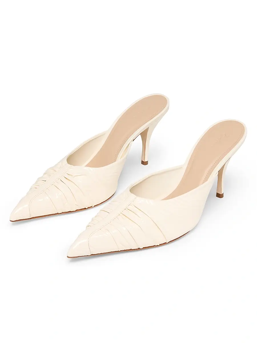 22élevé Women's Ruched 85MM Patent Leather Mules | Thumbnail 2 22élevé Women's Ruched 85MM Patent Leather Mules | Thumbnail 2