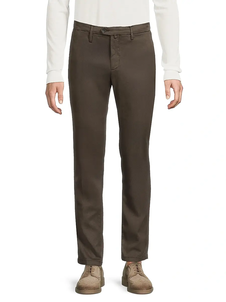 Sartorio Napoli Men's Stretch Flat-Front Trousers | Thumbnail 3 Sartorio Napoli Men's Stretch Flat-Front Trousers | Thumbnail 3
