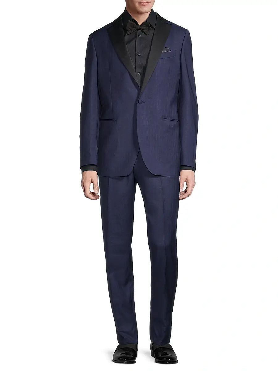 Saks Fifth Avenue Men's COLLECTION Satin Notch Lapel Tuxedo | Thumbnail 2 Saks Fifth Avenue Men's COLLECTION Satin Notch Lapel Tuxedo | Thumbnail 2