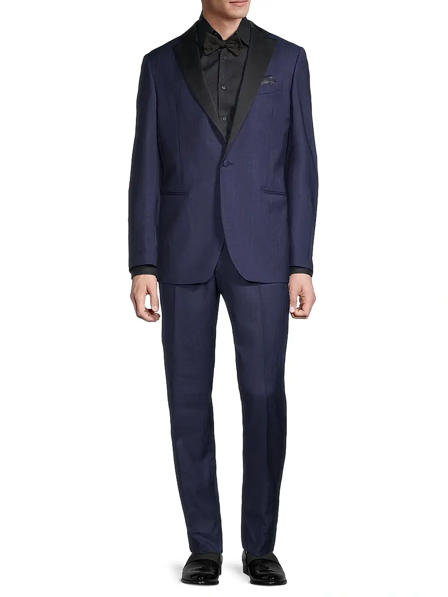 Saks Fifth Avenue Men's COLLECTION Satin Notch Lapel Tuxedo | Thumbnail 3 Saks Fifth Avenue Men's COLLECTION Satin Notch Lapel Tuxedo | Thumbnail 3