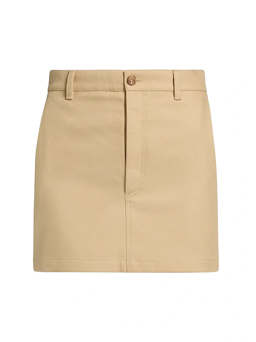 WARDROBE.NYC Women's Drill Cotton Twill Miniskirt - Khaki | Image 1 WARDROBE.NYC Women's Drill Cotton Twill Miniskirt - Khaki | Image 1
