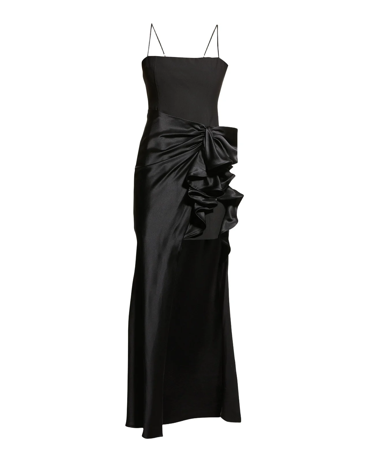 Drina Sleeveless Satin Wrap Gown Drina Sleeveless Satin Wrap Gown