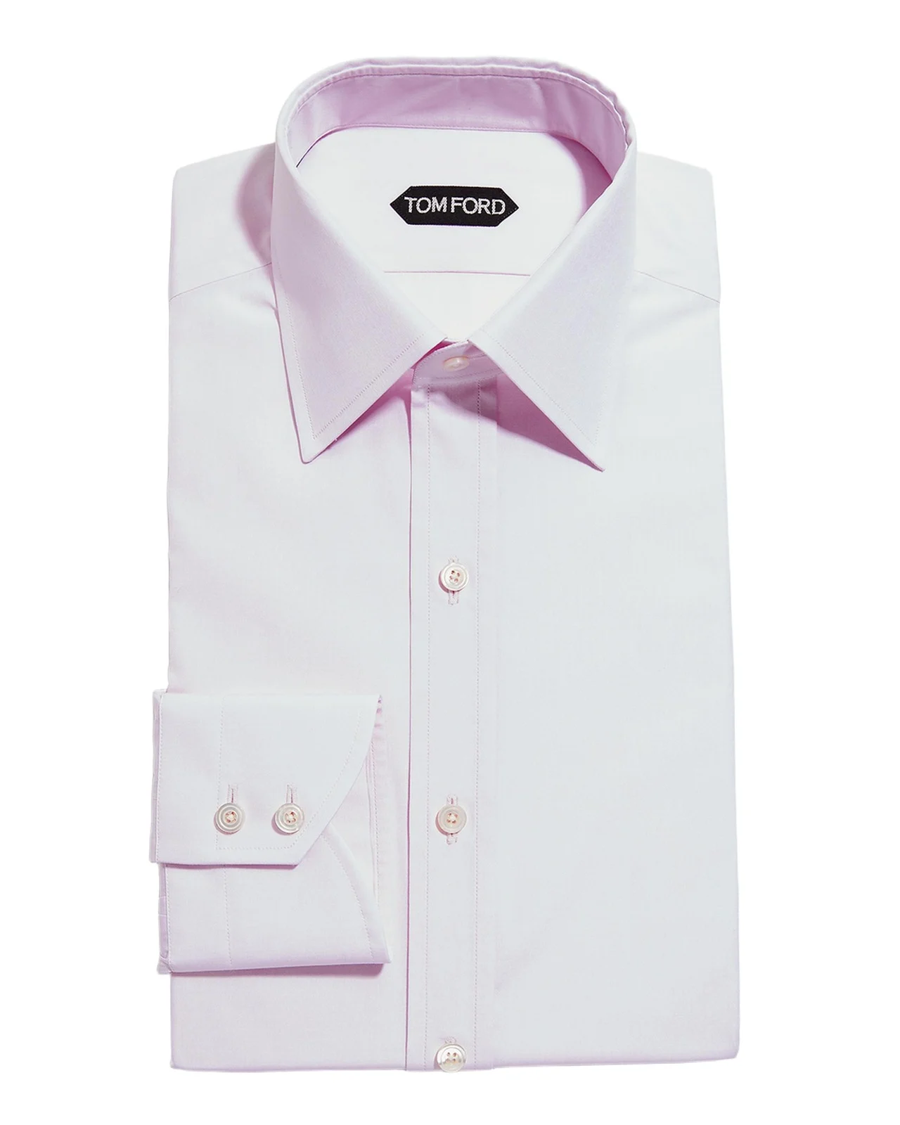 Tom Ford Men's Solid Point Collar Dress Shirt