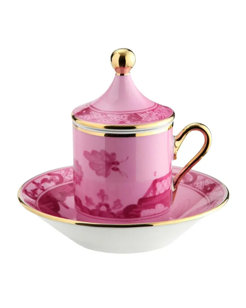 GINORI 1735 Empire-Style Coffee Cups & Saucers