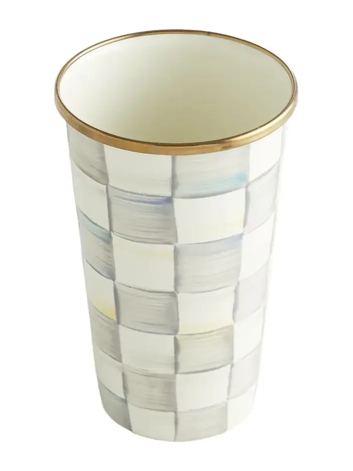 MacKenzie-Childs Sterling Check Enamel Tumbler, 20 oz.