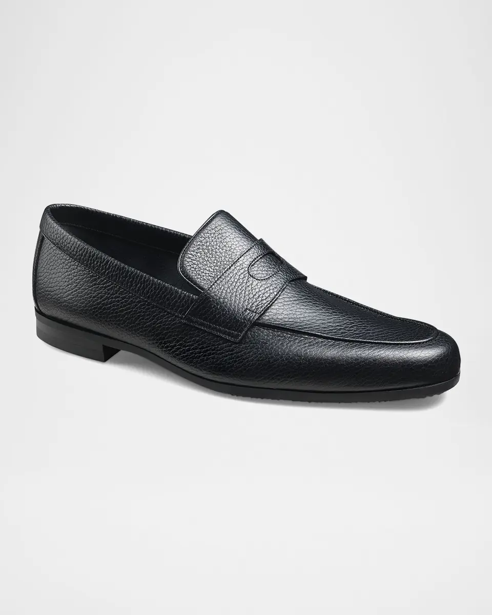 John Lobb Men's Thorne Soft Textured Leather Penny Loafers | Thumbnail 2 John Lobb Men's Thorne Soft Textured Leather Penny Loafers | Thumbnail 2