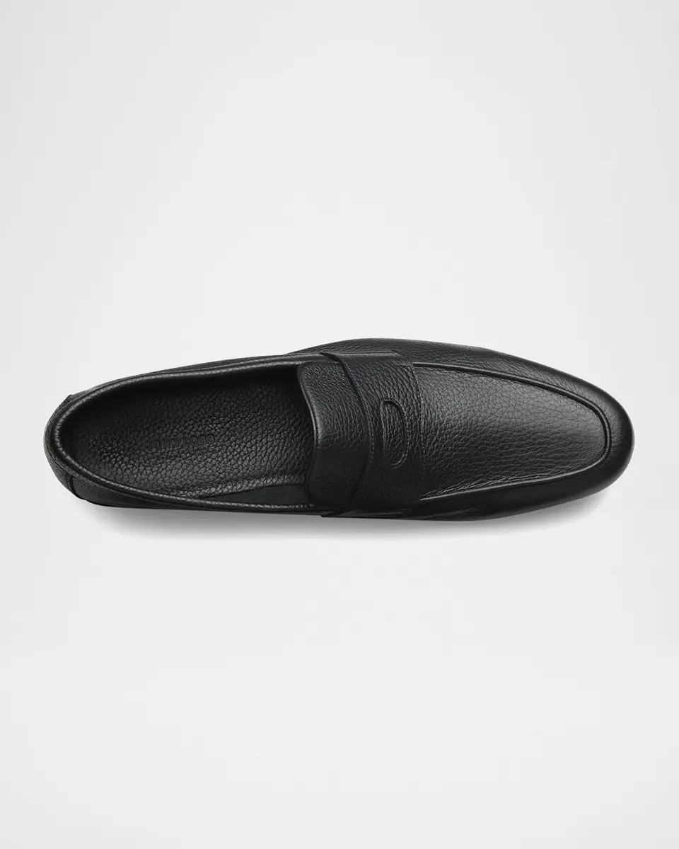 John Lobb Men's Thorne Soft Textured Leather Penny Loafers | Thumbnail 4 John Lobb Men's Thorne Soft Textured Leather Penny Loafers | Thumbnail 4