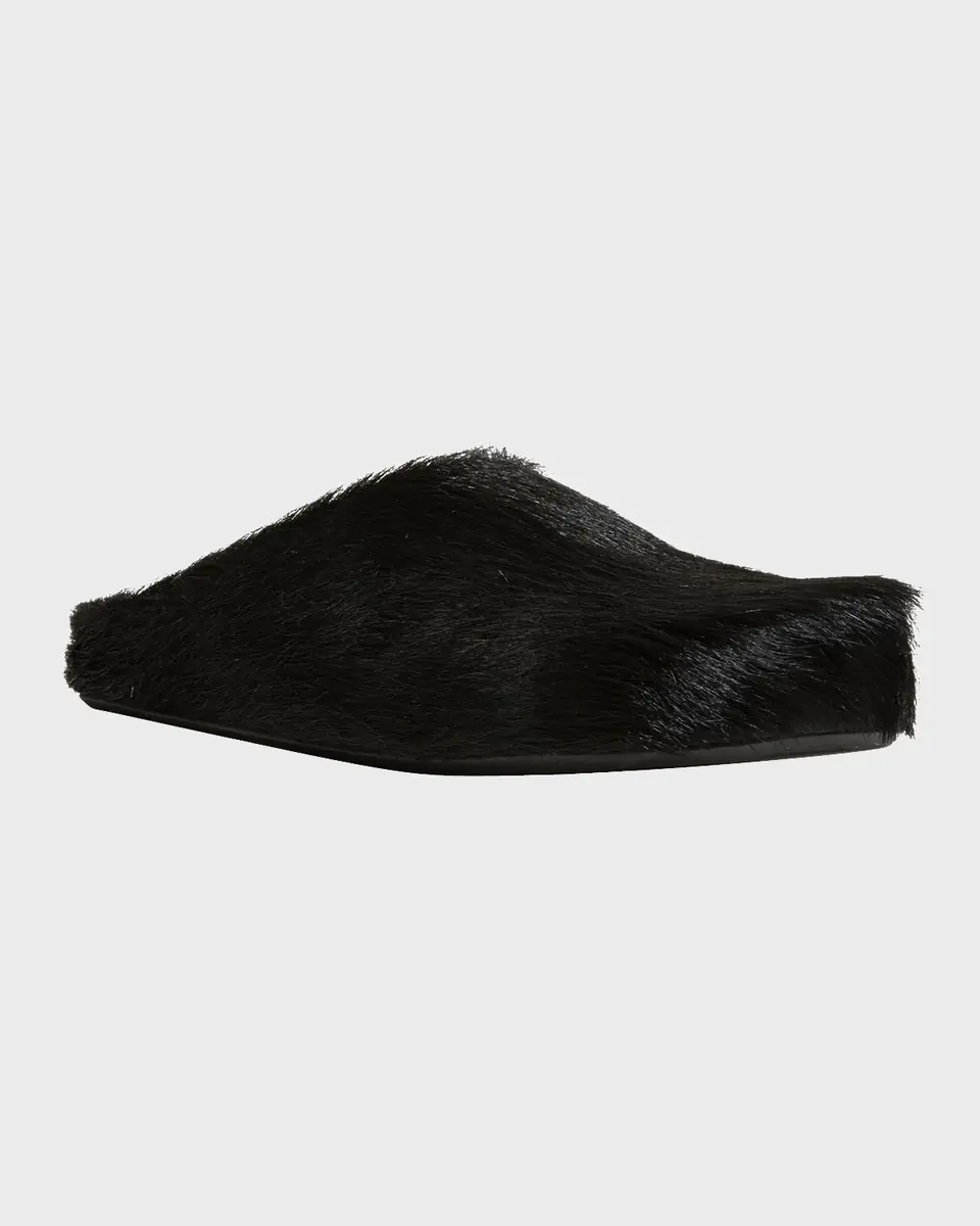 Marni Men's Fussbett Calf Hair Sabot Mules | Thumbnail 2 Marni Men's Fussbett Calf Hair Sabot Mules | Thumbnail 2