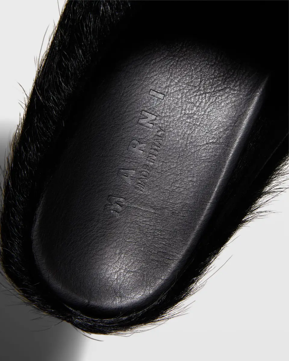 Marni Men's Fussbett Calf Hair Sabot Mules | Thumbnail 4 Marni Men's Fussbett Calf Hair Sabot Mules | Thumbnail 4