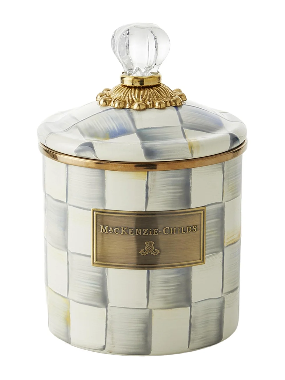 MacKenzie-Childs Sterling Check Small Canister