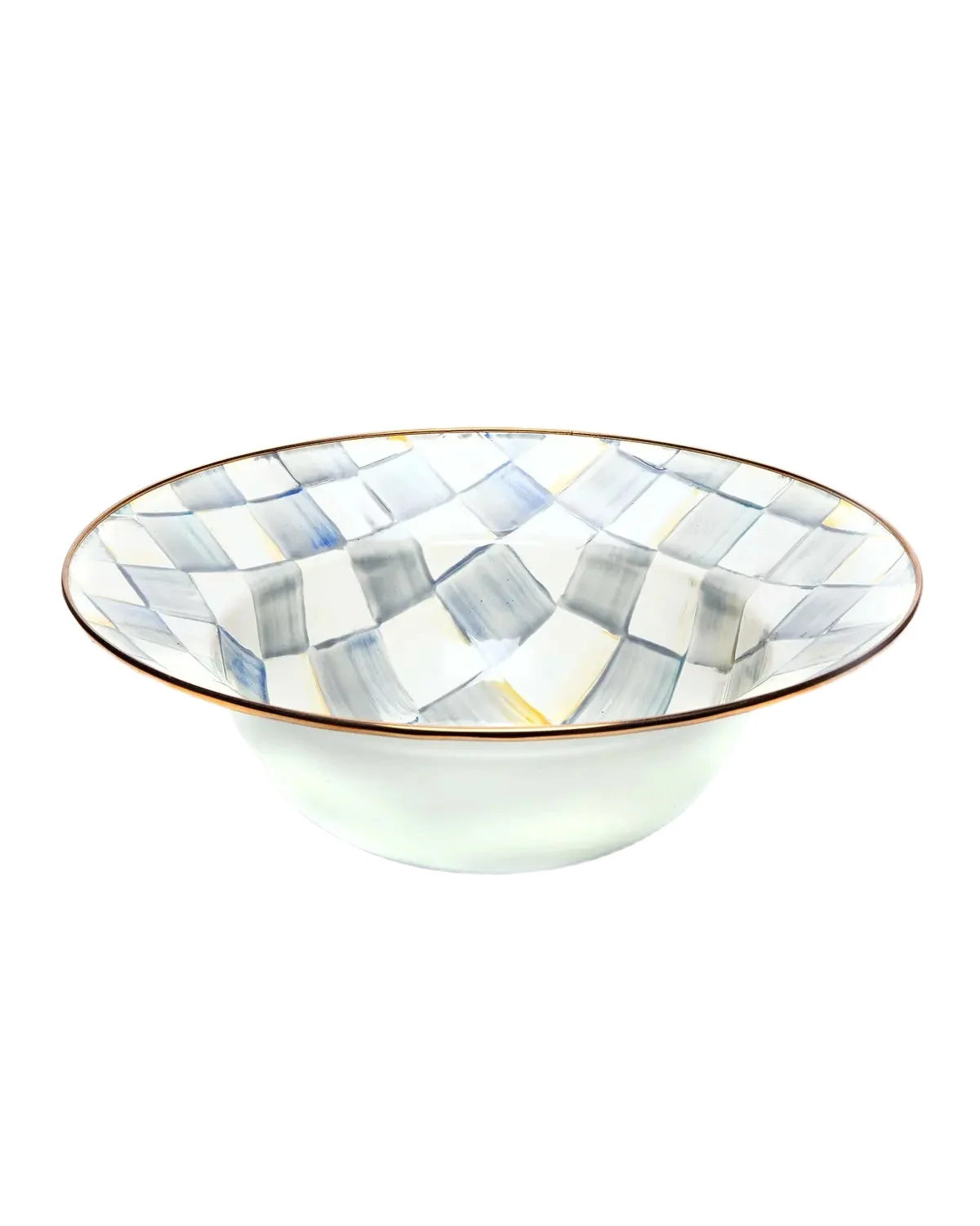 MacKenzie-Childs Sterling Check Serving Bowl