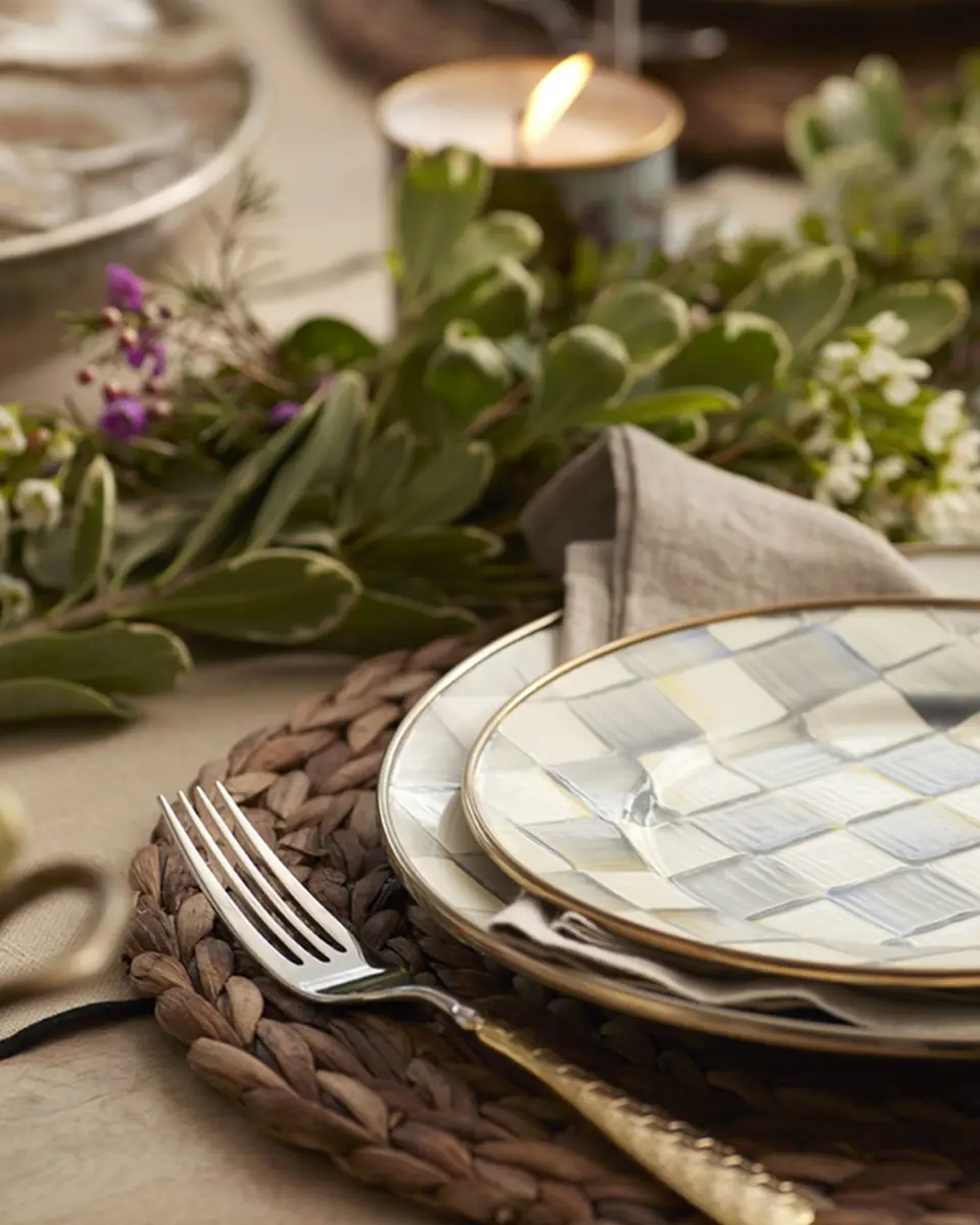 MacKenzie-Childs Sterling Check Salad Plate | Thumbnail 2