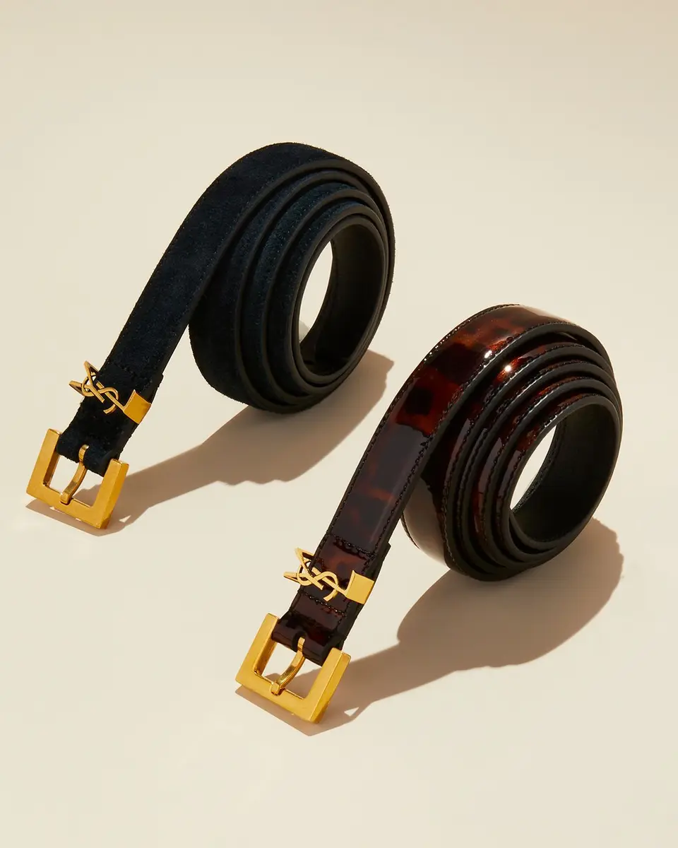 Saint Laurent YSL Monogram Leather Belt | Thumbnail 3 Saint Laurent YSL Monogram Leather Belt | Thumbnail 3