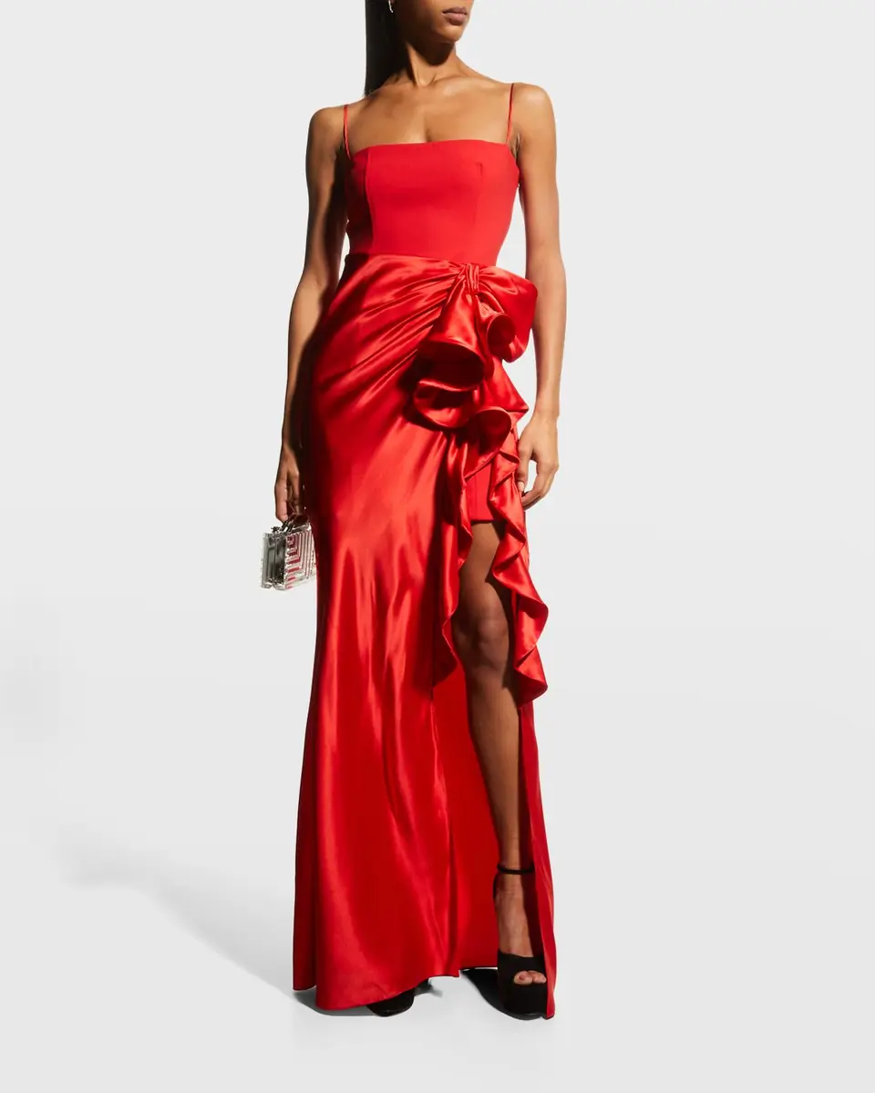Cinq à Sept Drina Sleeveless Satin Wrap Gown | Thumbnail 2 Cinq à Sept Drina Sleeveless Satin Wrap Gown | Thumbnail 2
