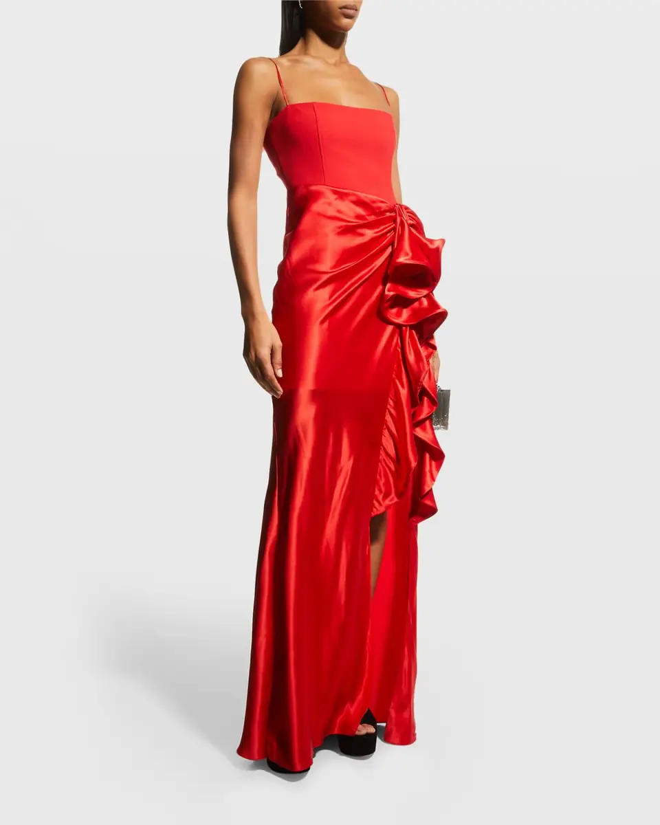 Cinq à Sept Drina Sleeveless Satin Wrap Gown | Thumbnail 4 Cinq à Sept Drina Sleeveless Satin Wrap Gown | Thumbnail 4