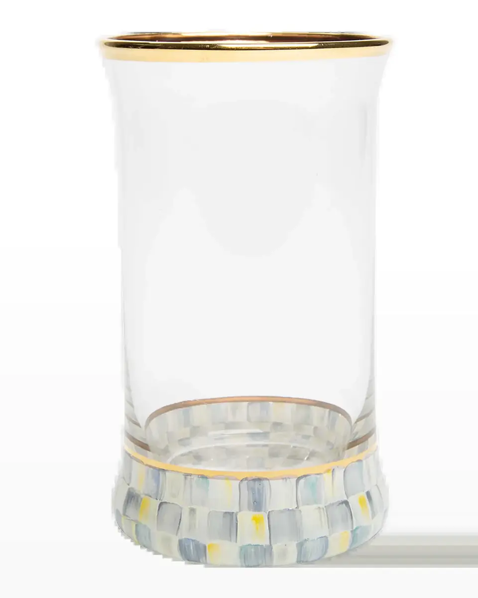 MacKenzie-Childs Sterling Check Highball Glass | Thumbnail 2 MacKenzie-Childs Sterling Check Highball Glass | Thumbnail 2
