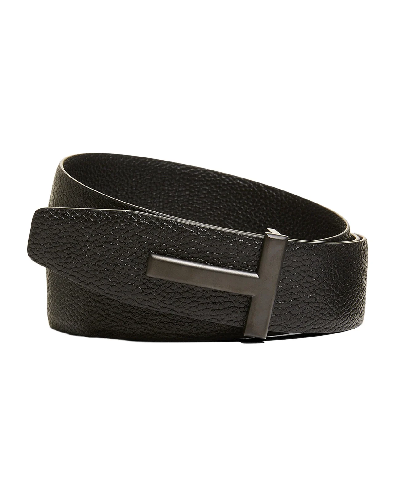 Tom Ford Men's Reversible T-Buckle Leather Belt, 40mm