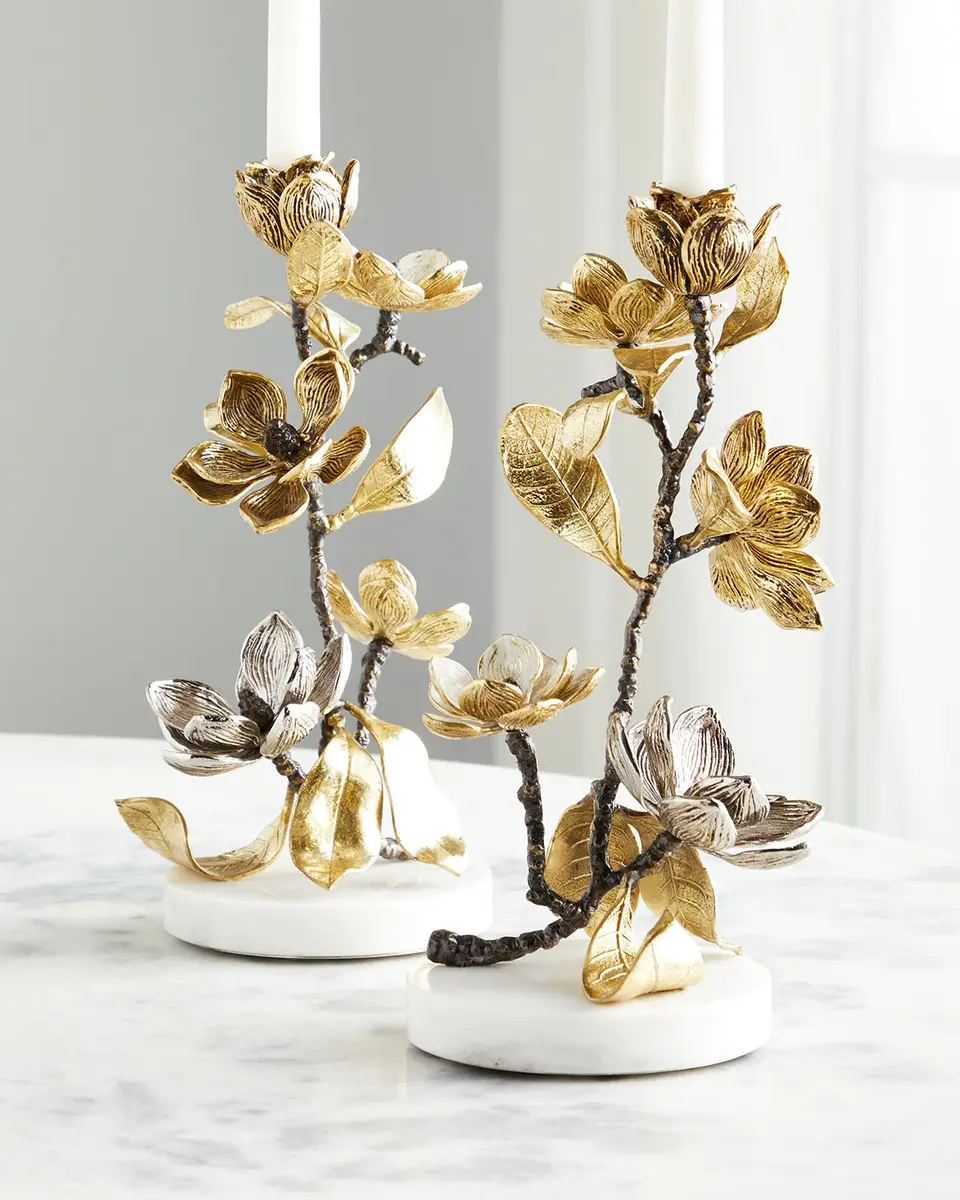 Michael Aram Vintage Bloom 12" Candleholders, Set of 2