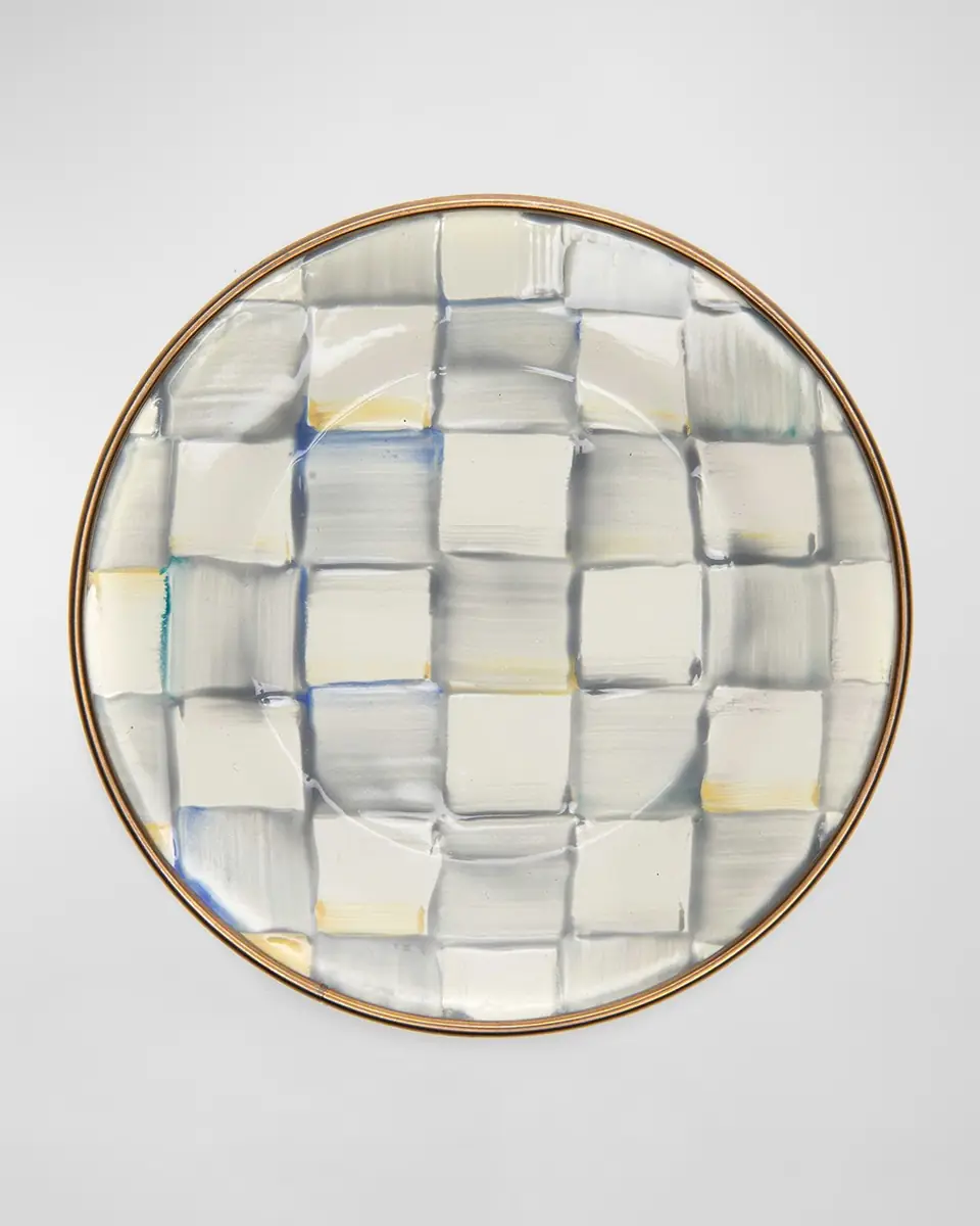 MacKenzie-Childs Sterling Check Enamel Canape Plates | Thumbnail 3 MacKenzie-Childs Sterling Check Enamel Canape Plates | Thumbnail 3