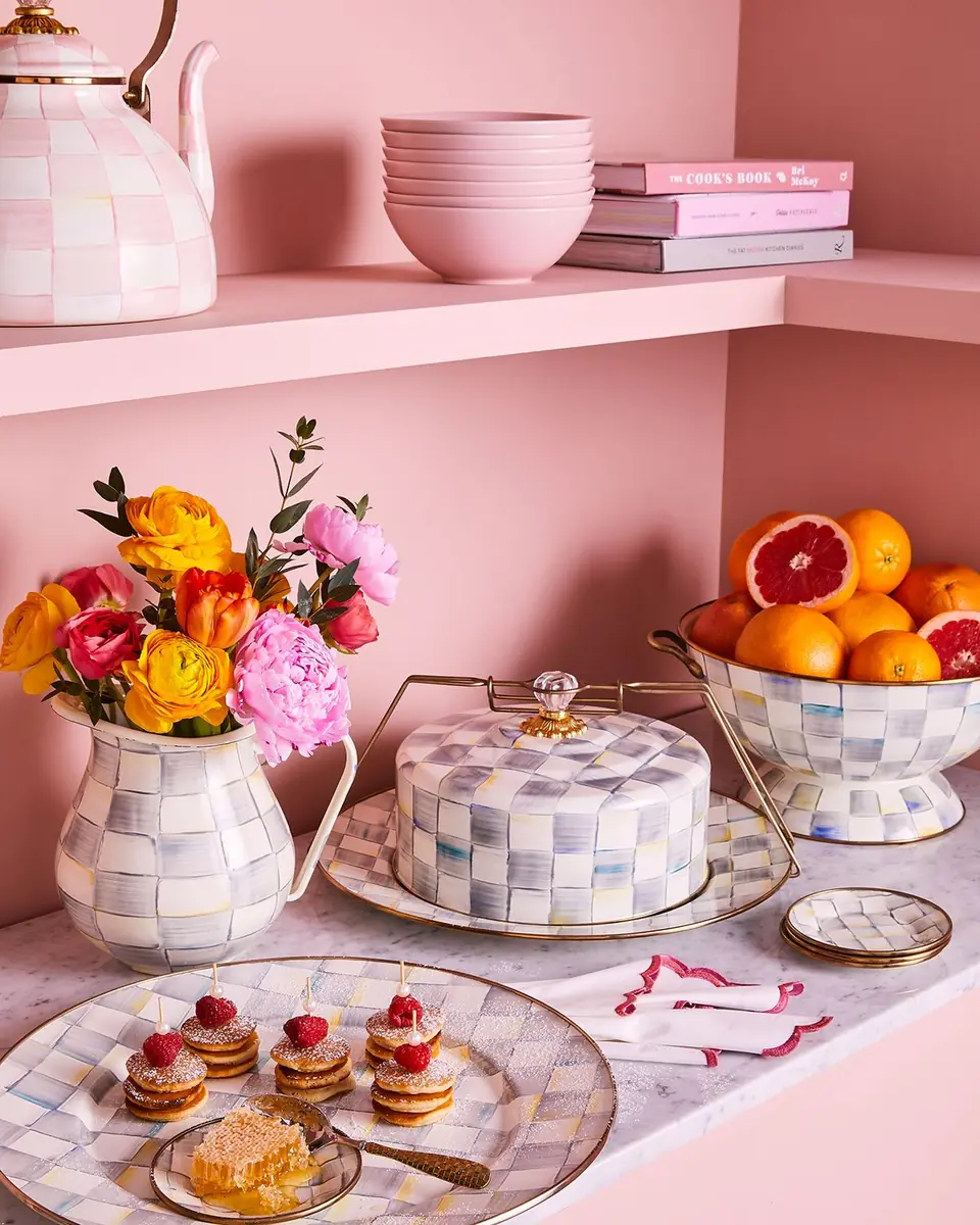 MacKenzie-Childs Sterling Check Enamel Canape Plates | Thumbnail 6 MacKenzie-Childs Sterling Check Enamel Canape Plates | Thumbnail 6