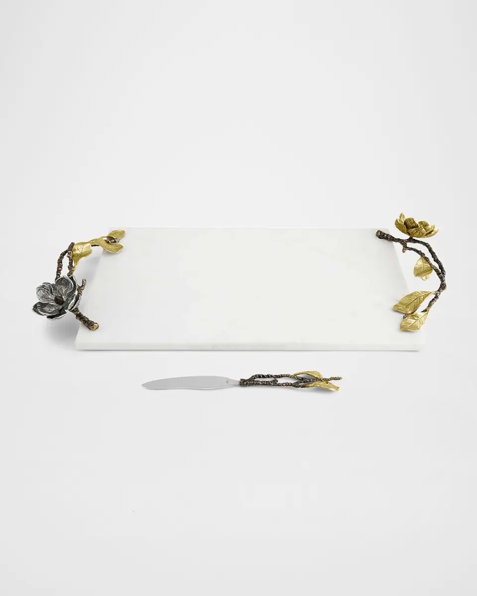 Michael Aram Vintage Bloom Extra Large 21" Cheese Board with Knife | Thumbnail 2 Michael Aram Vintage Bloom Extra Large 21" Cheese Board with Knife | Thumbnail 2