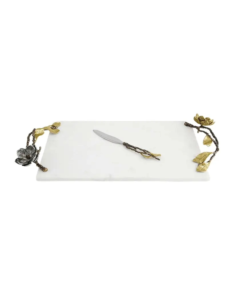 Michael Aram Vintage Bloom Extra Large 21" Cheese Board with Knife