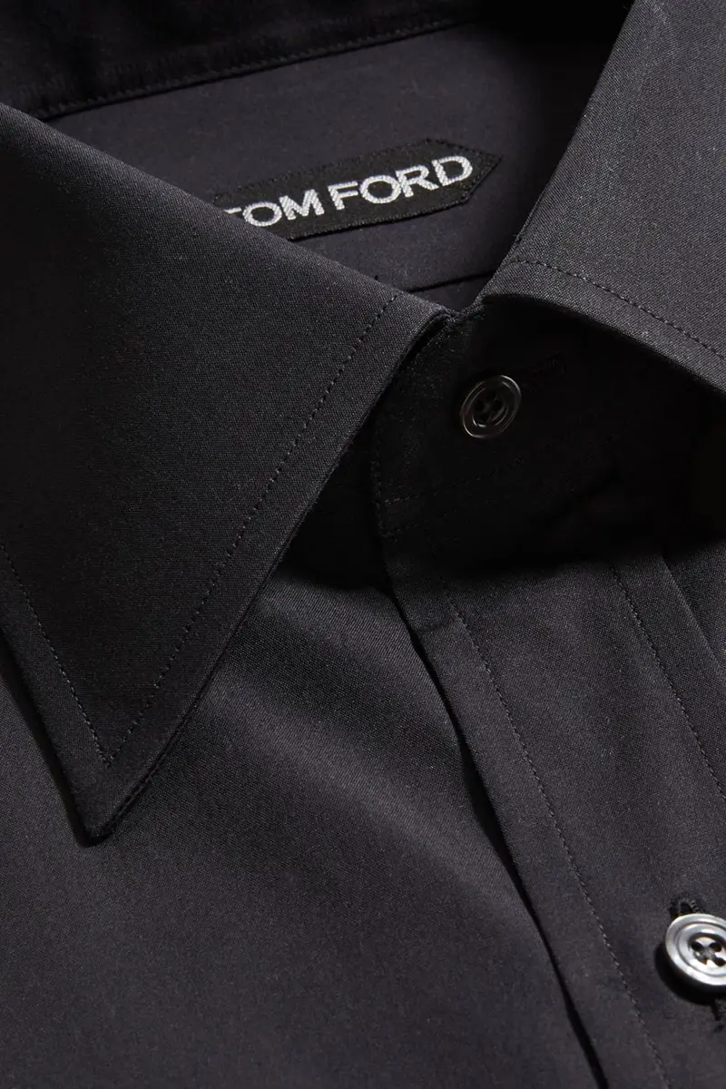 Tom Ford Men's Solid Cotton Dress Shirt | Thumbnail 5 Tom Ford Men's Solid Cotton Dress Shirt | Thumbnail 5