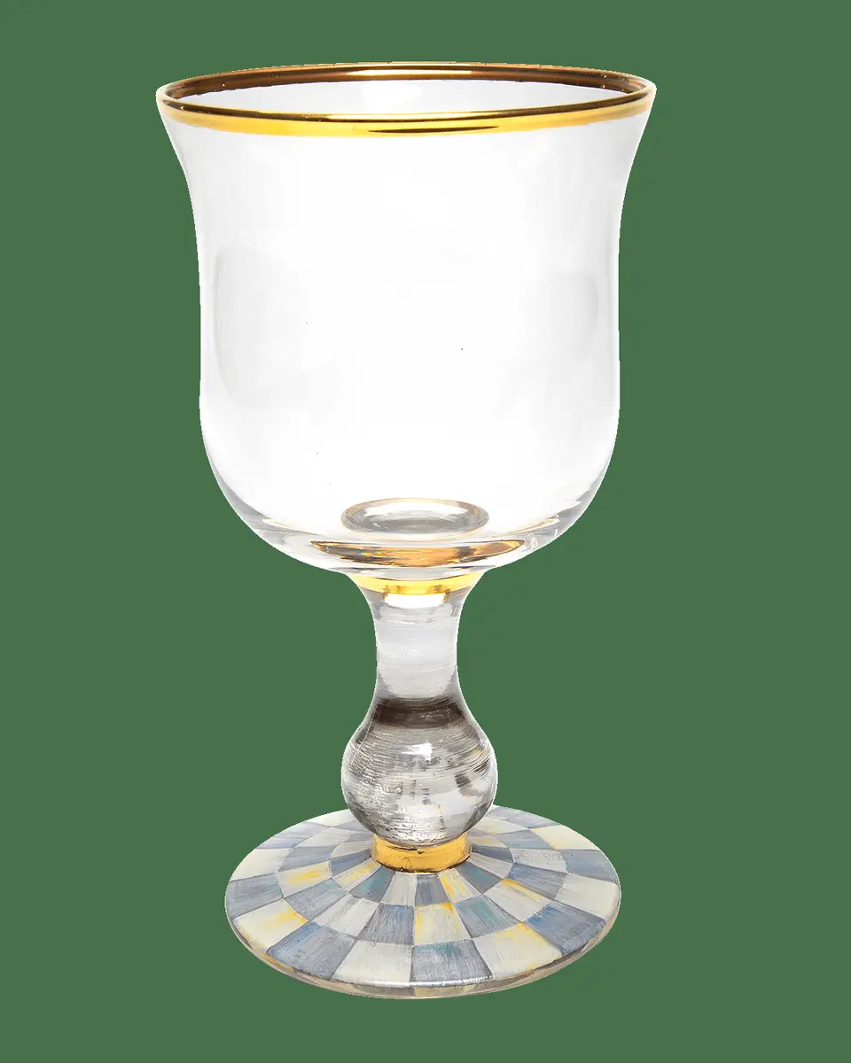 MacKenzie-Childs Sterling Check Water Glass | Thumbnail 2