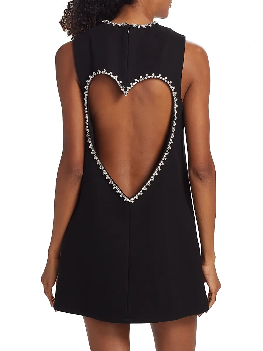AREA Women's Crystal Heart Shift Dress | Thumbnail 5 AREA Women's Crystal Heart Shift Dress | Thumbnail 5