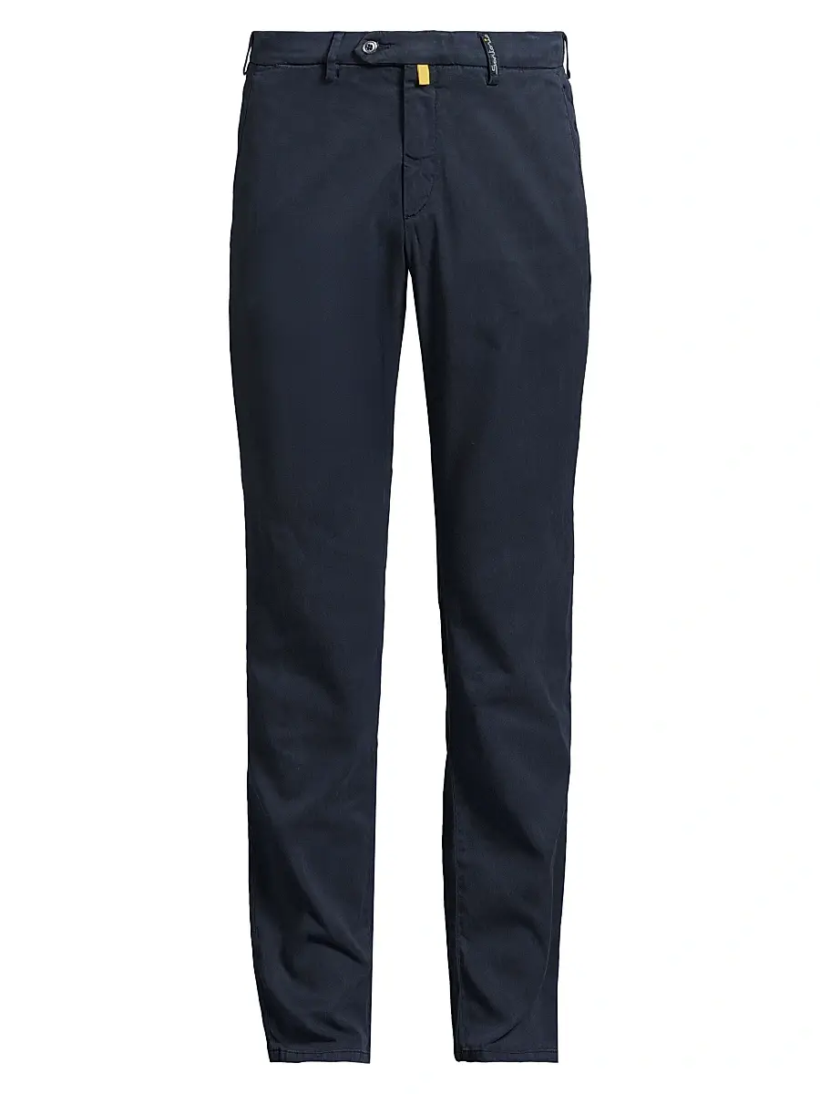 Sartorio Napoli Men's Flat-Front Chino Pants - Navy | Image 1 Sartorio Napoli Men's Flat-Front Chino Pants - Navy | Image 1