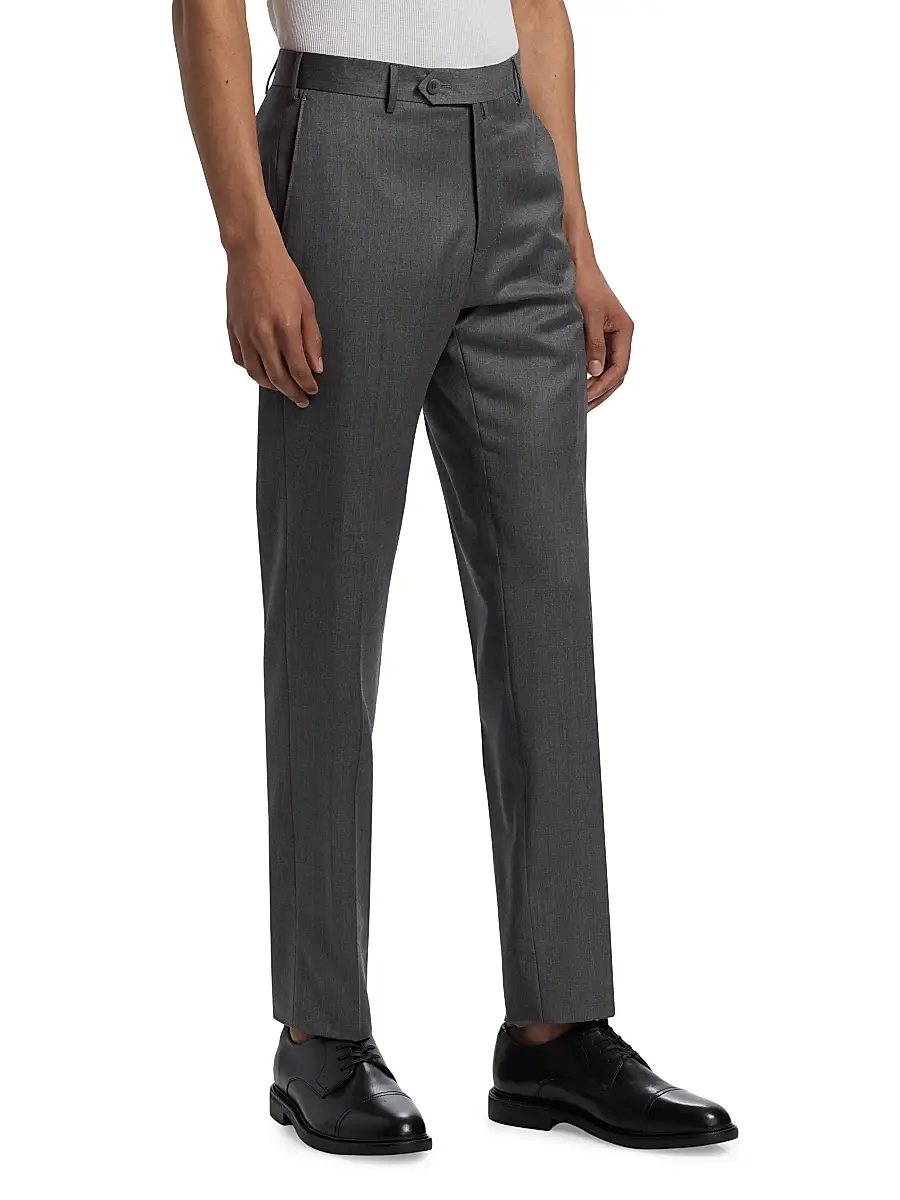 Saks Fifth Avenue Men's COLLECTION Basic Wool Dress Trousers | Thumbnail 4 Saks Fifth Avenue Men's COLLECTION Basic Wool Dress Trousers | Thumbnail 4