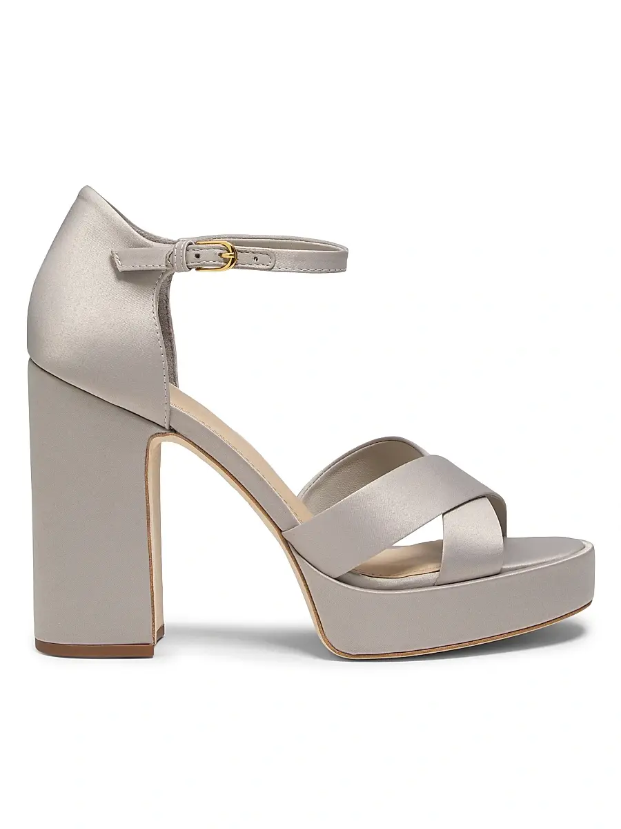 22élevé Women's 115MM Satin Platform Sandals - Cinza Claro | Image 1 22élevé Women's 115MM Satin Platform Sandals - Cinza Claro | Image 1