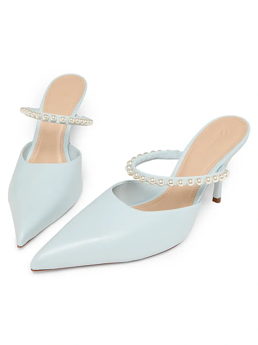 22élevé Women's 85MM Embellished Leather Mules | Thumbnail 2 22élevé Women's 85MM Embellished Leather Mules | Thumbnail 2