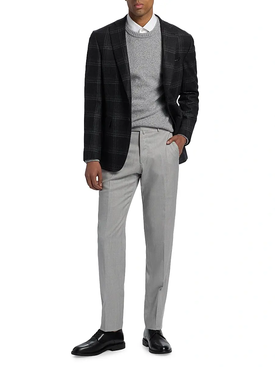 Saks Fifth Avenue Men's COLLECTION Basic Wool Dress Trousers | Thumbnail 2 Saks Fifth Avenue Men's COLLECTION Basic Wool Dress Trousers | Thumbnail 2