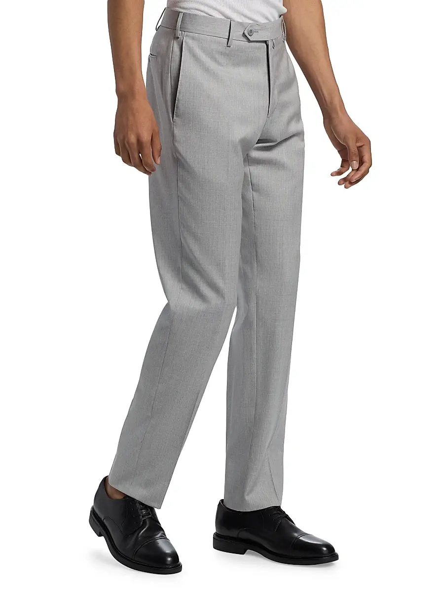 Saks Fifth Avenue Men's COLLECTION Basic Wool Dress Trousers | Thumbnail 4 Saks Fifth Avenue Men's COLLECTION Basic Wool Dress Trousers | Thumbnail 4
