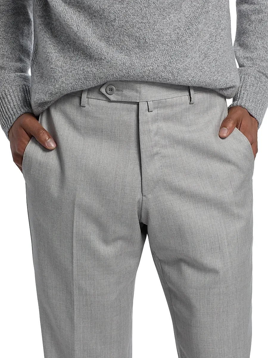 Saks Fifth Avenue Men's COLLECTION Basic Wool Dress Trousers | Thumbnail 6 Saks Fifth Avenue Men's COLLECTION Basic Wool Dress Trousers | Thumbnail 6