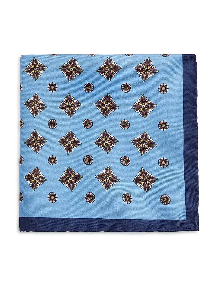 Men's Floral Silk Pocket Square
