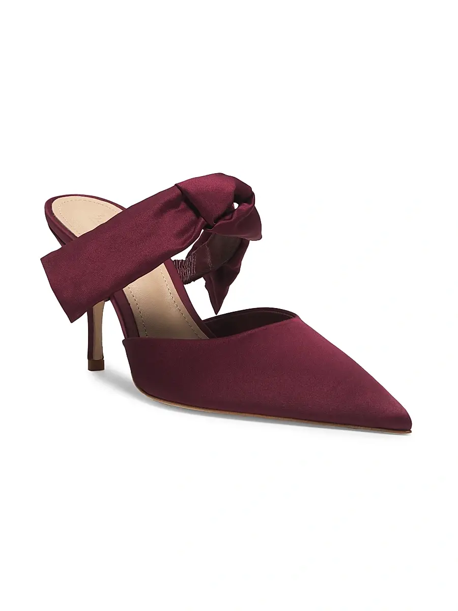 22élevé Women's Bow-Detailed 85MM Satin Mules | Thumbnail 2