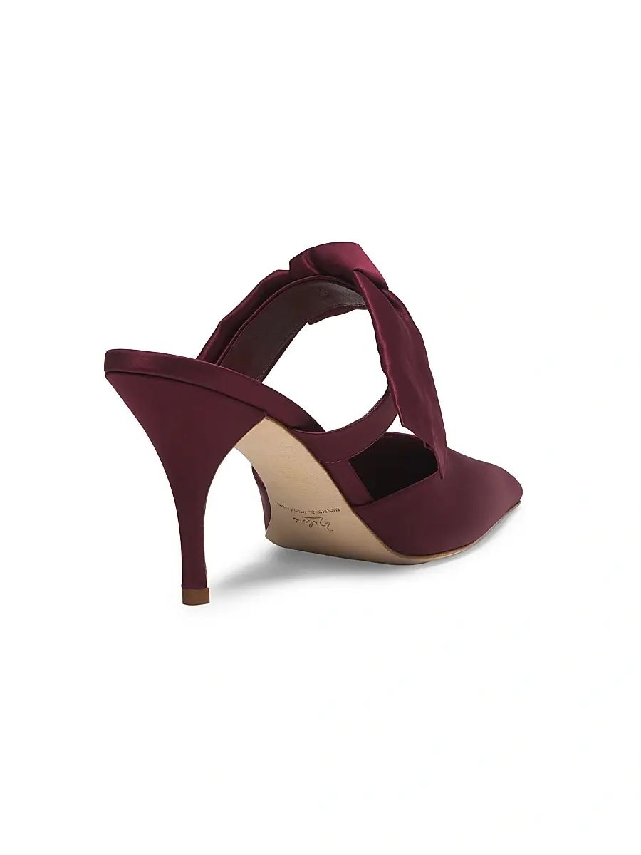 22élevé Women's Bow-Detailed 85MM Satin Mules | Thumbnail 3