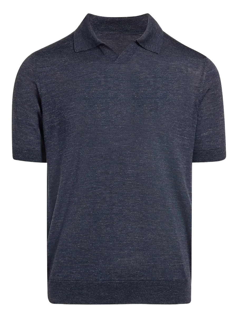 Saks Fifth Avenue Men's Lamar Johnny Collar Short-Sleeve Sweater