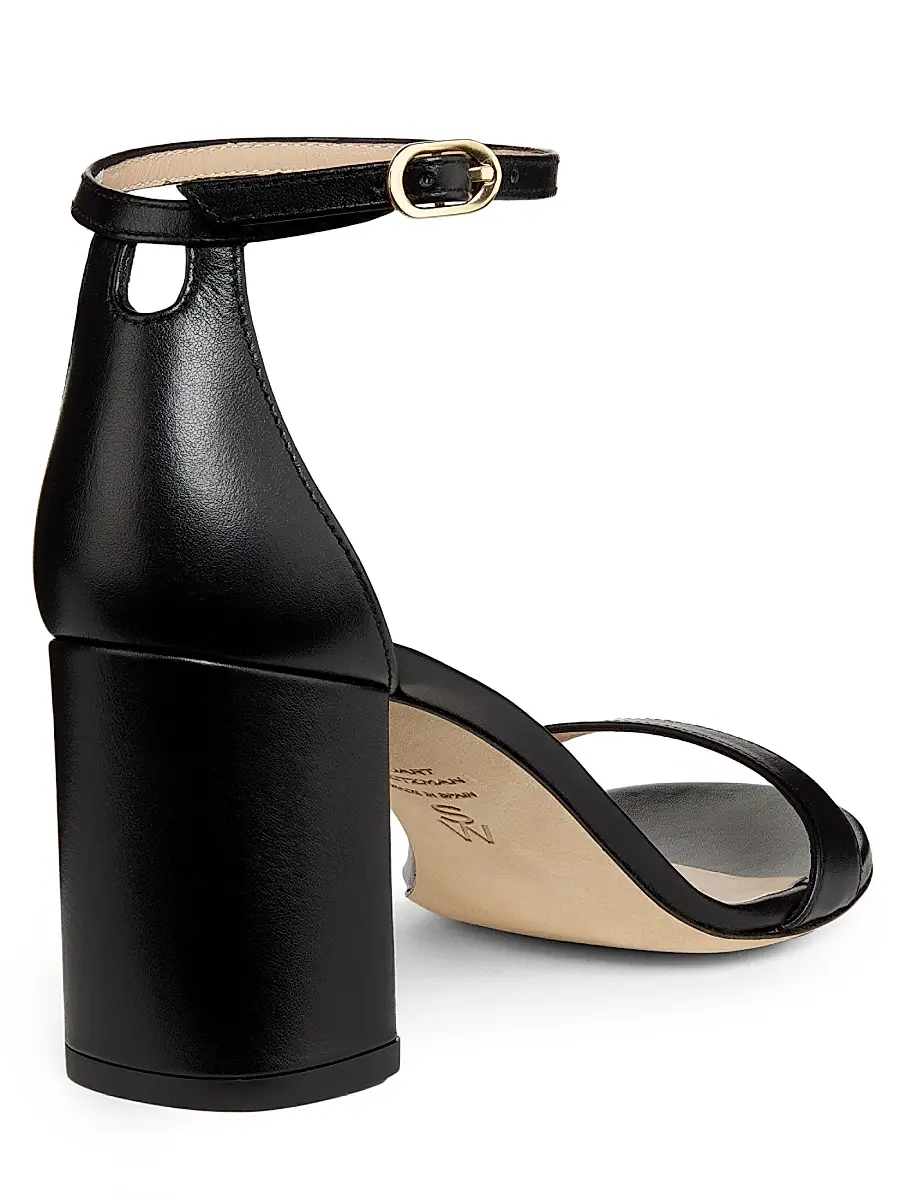 Stuart Weitzman Women's Nudist Block 75MM Leather Sandals | Thumbnail 3 Stuart Weitzman Women's Nudist Block 75MM Leather Sandals | Thumbnail 3