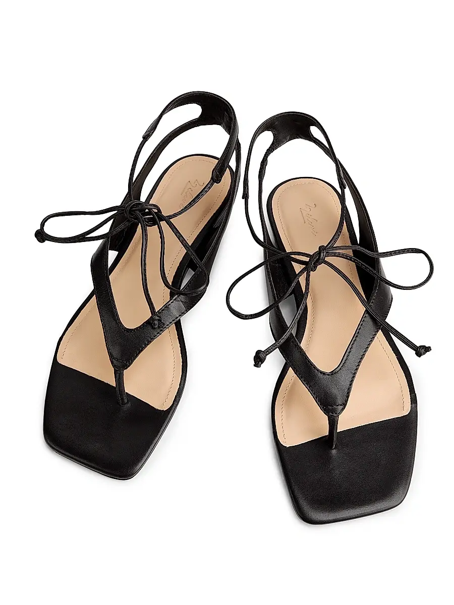 22élevé Women's Leather Ankle-Wrap Sandals | Thumbnail 4