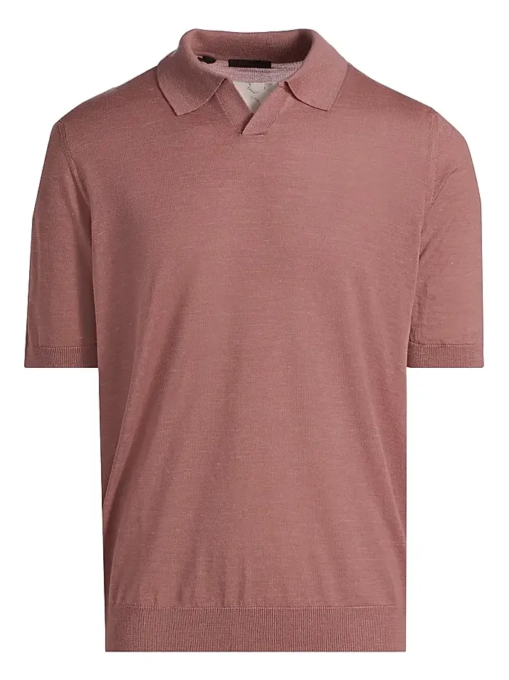 Men's Lamar Johnny Collar Short-Sleeve Sweater Men's Lamar Johnny Collar Short-Sleeve Sweater